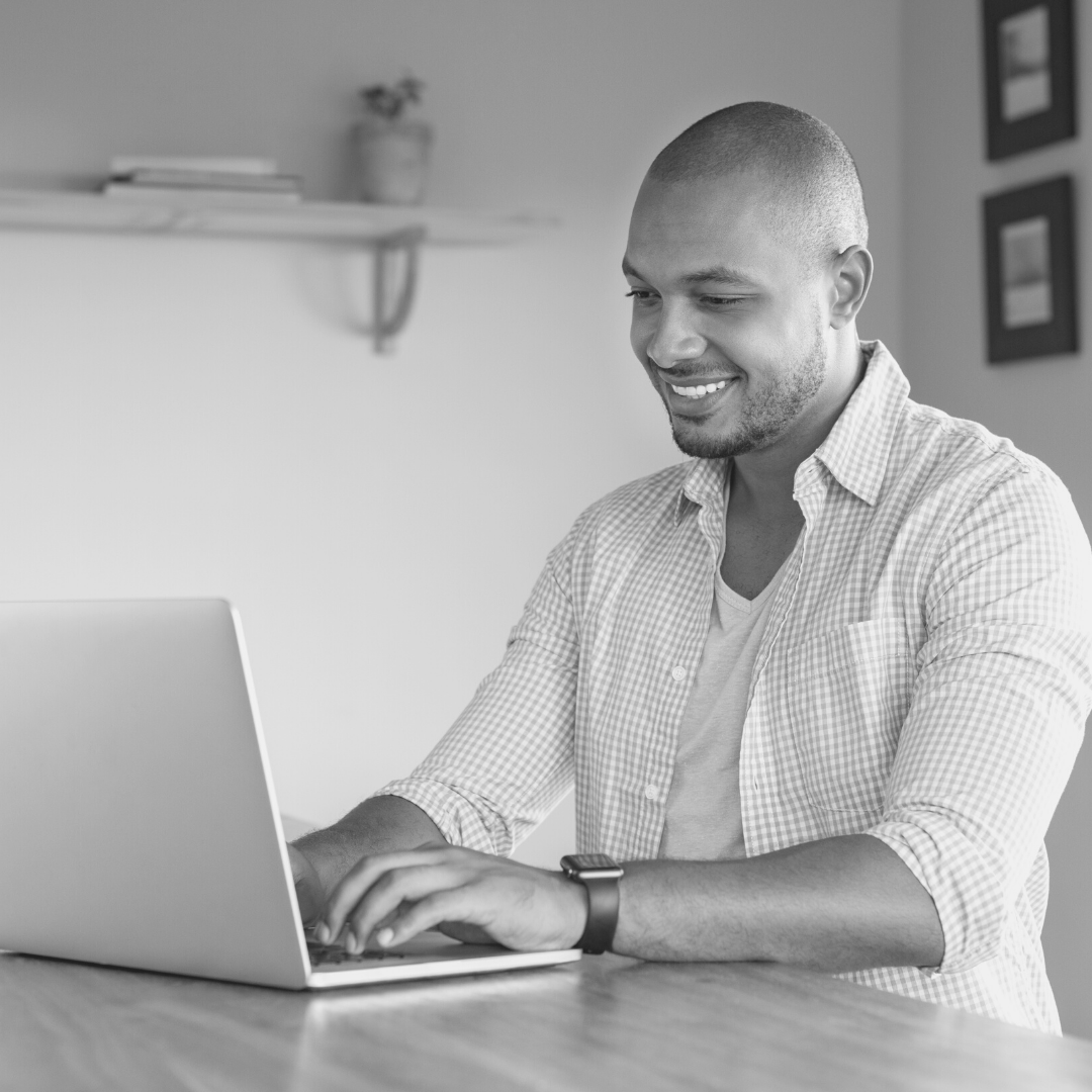 Man working on laptop